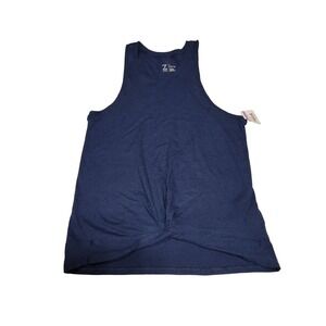 Zella Navy Blue Workout Tank with Twist Front - Girls Size L